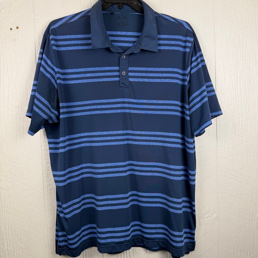 2Adidas Polo shirts men’s 2XL Polo Climacool polyester/spandex blend Blue
